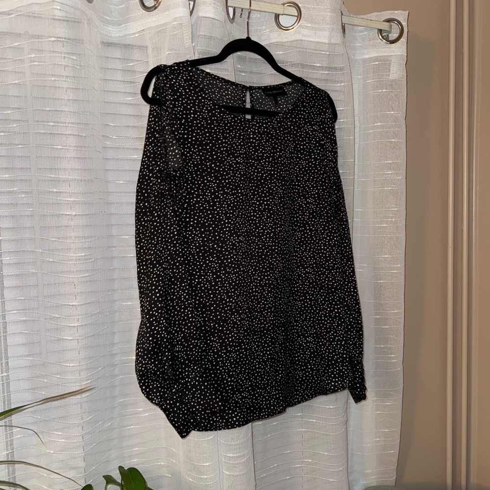 Lane Bryant Black and White Polka Dot Blouse